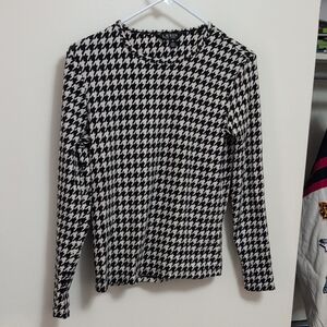 Lauren Ralph Lauren Houndstooth Long Sleeve Top
